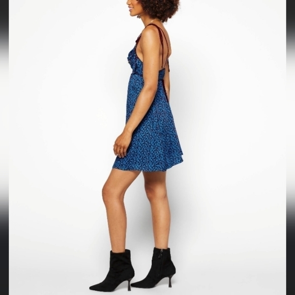 NWT Free People Kai Mini Dress in Blue Combo - Picture 3 of 9